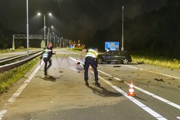 Veel schade bij ongeval op de afrit van de A22 bij Velsen-Zuid