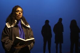 Bijzondere game techniek laat tijger over podium in Velsen sluipen in theatervoorstelling De Scheepsjongens van Bontekoe