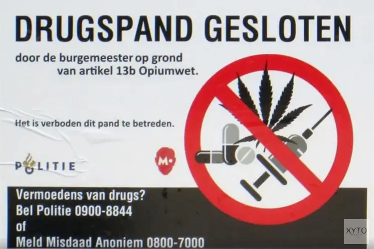 Sluiting woning Vechtstraat 211 te IJmuiden vanwege aantreffen van een handelshoeveelheid harddrugs