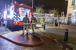 Brand in schuur aan de Edisonstraat in IJmuiden