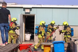 Brand in strandtent in Wijk aan Zee