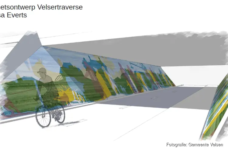 Kunstwerk loop- en fietsonderdoorgang Velsertraverse