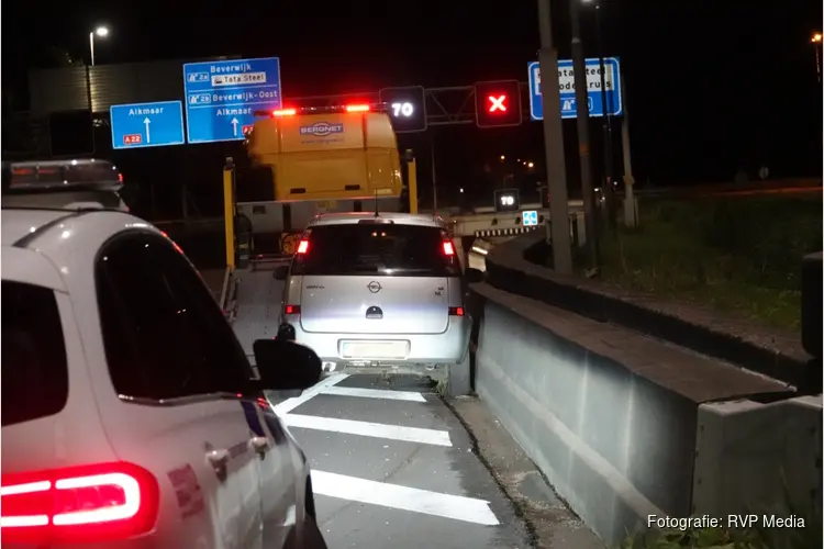 Automobilist aangehouden na eenzijdig ongeval bij Velsertunnel