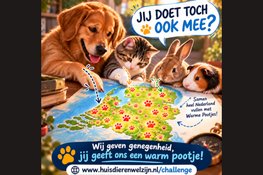 Landelijke Warme Pootjes Challenge start op Dierendag.